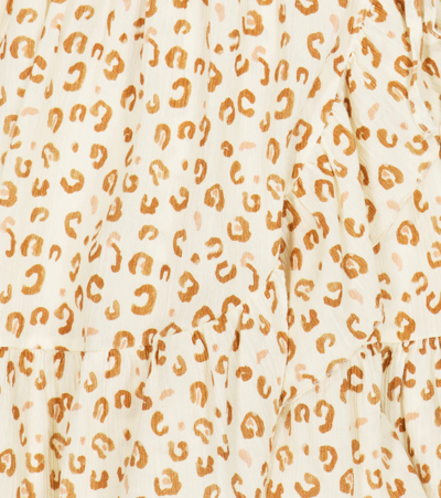 The New Society Leopard-print Cotton Wrap Dress In Leo Print