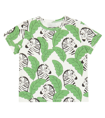 Shop Mini Rodini Zebra Cotton-blend Jersey T-shirt In Green