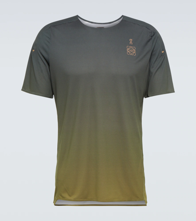 Shop Loewe X On Lightweight Performance T-shirt In Gradient Khaki