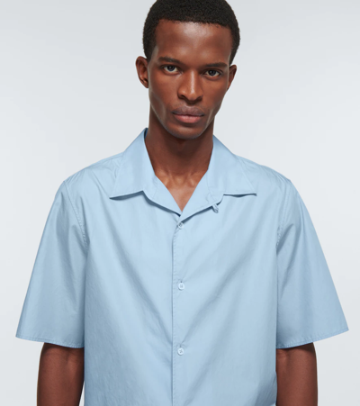 Shop The Row Giuseppe Cotton Shirt In Powder Blue