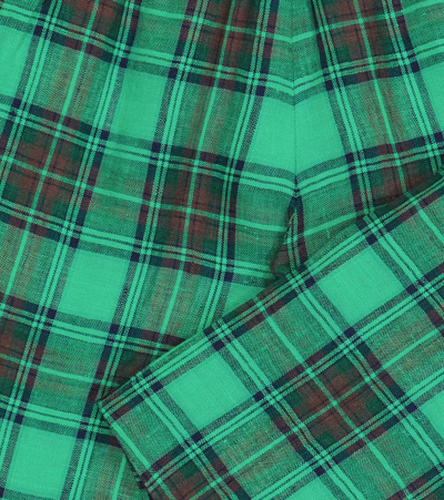 Bonpoint Baby Dandy Checked Linen Pants In Mint