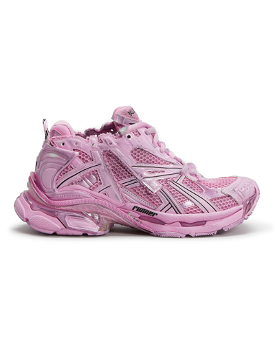Shop Balenciaga Mesh Tonal Runner Sneakers In 5000 Pink