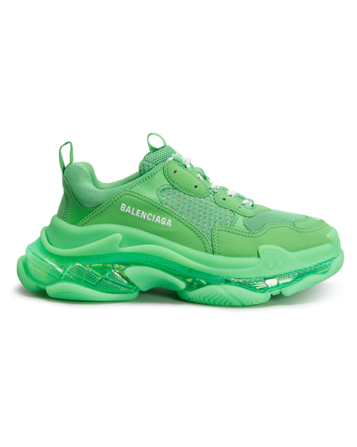 Shop Balenciaga Triple S Air Nylon Sneakers In 3510 Green