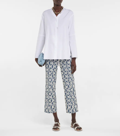 's Max Mara Cincin Cotton Poplin Shirt In Bianco | ModeSens
