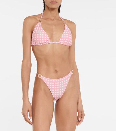 Heidi Klein Madagascar Checked Bikini Bottoms In Pink