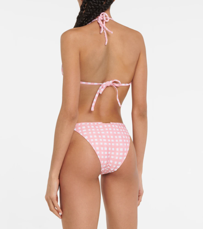 Heidi Klein Madagascar Checked Bikini Bottoms In Pink