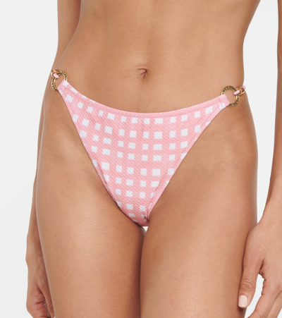 Heidi Klein Madagascar Checked Bikini Bottoms In Pink