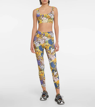 Tory Sport Printed Stretch-tactel Sports Bra In Multi Bouquet