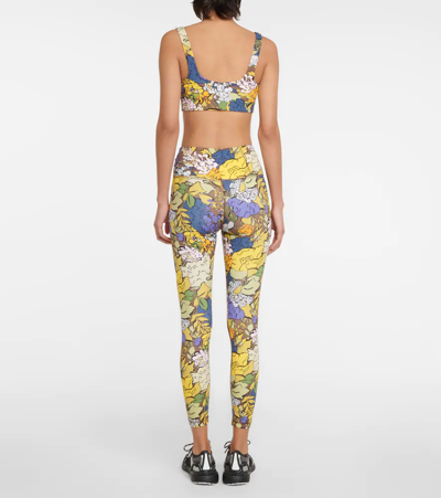 Tory Sport Printed Stretch-tactel Sports Bra In Multi Bouquet
