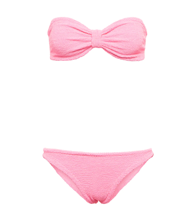 Shop Hunza G Jean Bandeau Bikini In Bubblegum