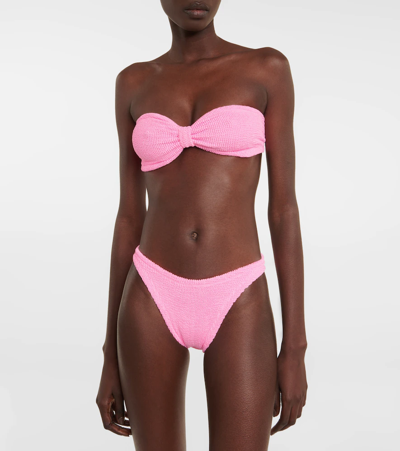 Shop Hunza G Jean Bandeau Bikini In Bubblegum