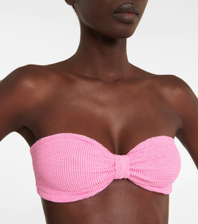 Shop Hunza G Jean Bandeau Bikini In Bubblegum