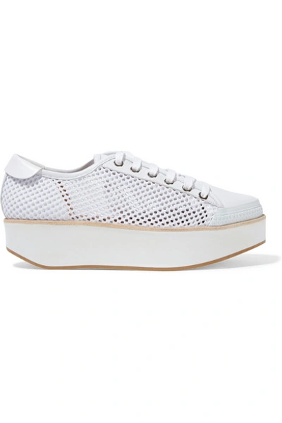Flamingos Tatum Leather And Mesh Sneakers In White