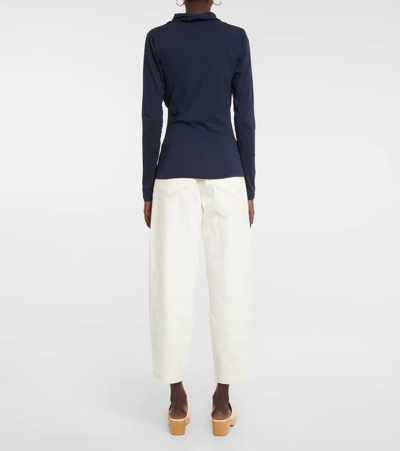 Velvet Meri Cotton Wrap Top In Midnight