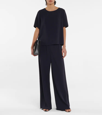 Shop The Row Gala Cady Wide-leg Pants In Navy