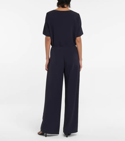 The Row Gala Wide-leg Crepe Pants In Navy