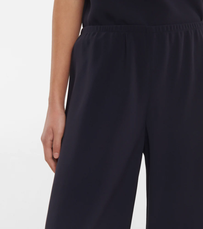 The Row Gala Wide-leg Crepe Pants In Navy