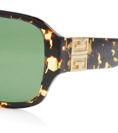 Shop Givenchy 4g Square Tortoiseshell Sunglasses In Coloured Havana / Green