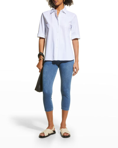 Shop Lyssé Josie Short-sleeve Button Up In White