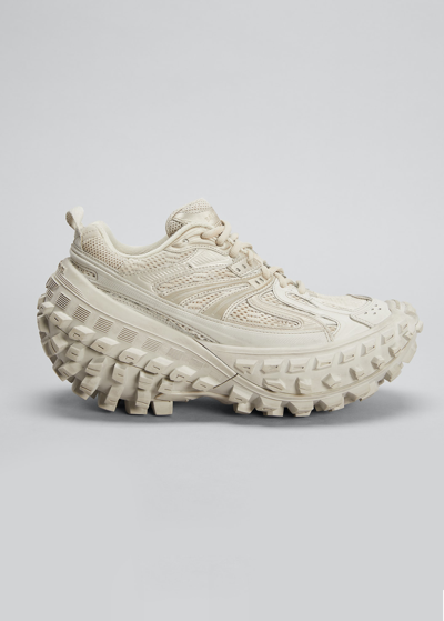 Shop Balenciaga Defender Exaggerated Runner Sneakers In 9700 Beige