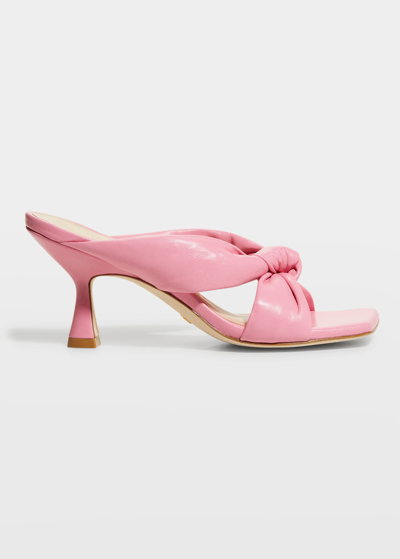Shop Stuart Weitzman Playa Knot Kitten-heel Sandals In India Pink