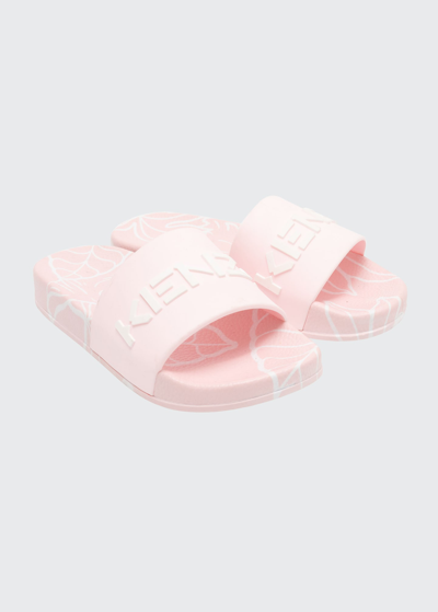 Shop Kenzo Kid's Logo Pool Slide Sandals, Toddlers In 454-pink