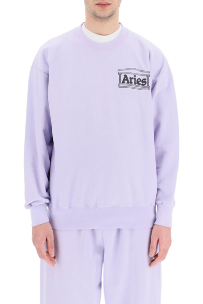 Shop Aries Premium Temple Sweatshirt In Purple