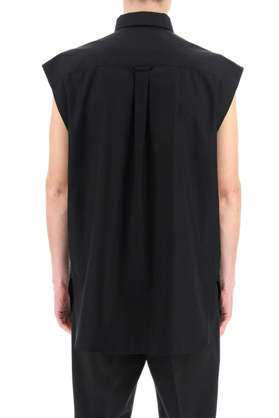 Shop Burberry Sleeveless Shirt In Black