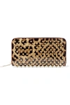 CHRISTIAN LOUBOUTIN Panettone spiked leopard-print patent-leather continental wallet