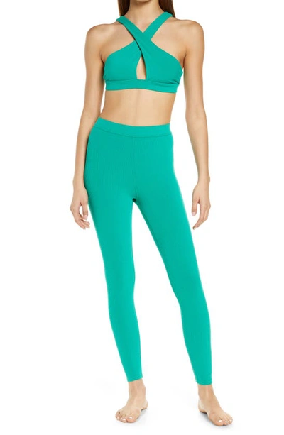 Shop Alo Yoga Blissful High Waist 7/8 Leggings In Green Emerald