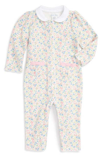 Polo Ralph Lauren Floral Print Romper In White Multi