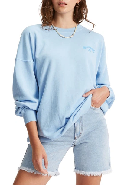 Shop Billabong Ride In Cotton Blend Graphic Sweatshirt In Blue Skies