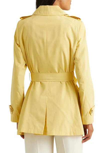 Shop Lauren Ralph Lauren Short Trench Coat In Yellow Bloom