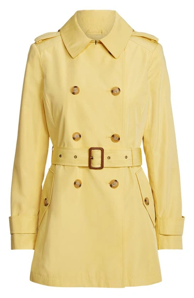Shop Lauren Ralph Lauren Short Trench Coat In Yellow Bloom
