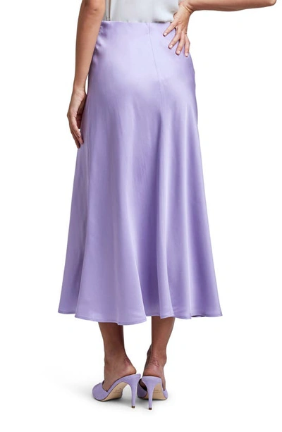 Shop L Agence Clarisa Bias Cut Satin Skirt In Lavender