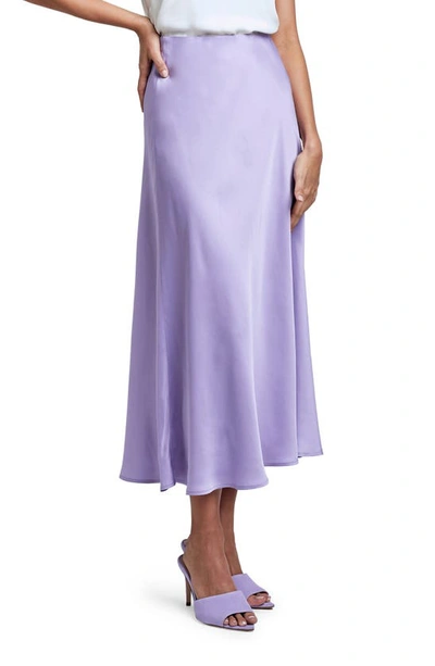 Shop L Agence Clarisa Bias Cut Satin Skirt In Lavender