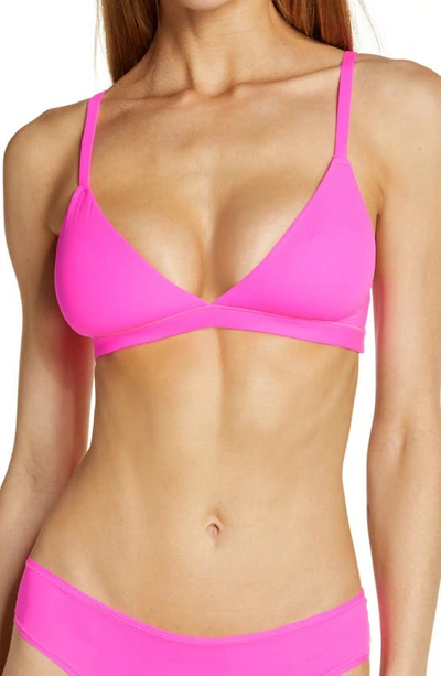 Shop Skims Fits Everybody Triangle Bralette In Neon Pink