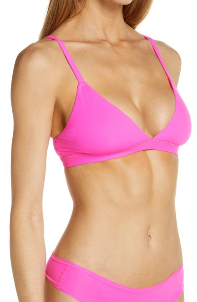 Shop Skims Fits Everybody Triangle Bralette In Neon Pink