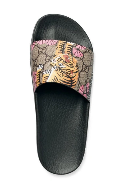 Shop Gucci Pursuit Slide Sandal In Beige Multi