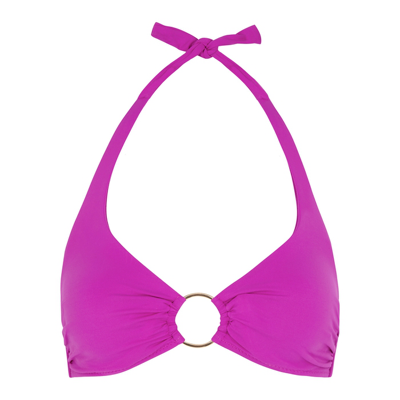 Shop Melissa Odabash Brussels Purple Halterneck Bikini Top