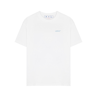 Shop Off-white Blurred Arrow White Logo-print Cotton T-shirt