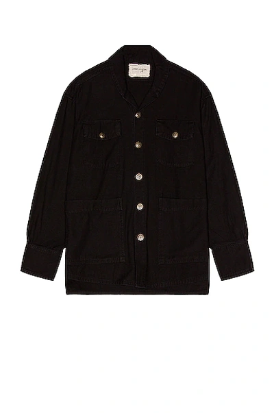 Shop Greg Lauren Black Shawl Collar Boxy Jacket