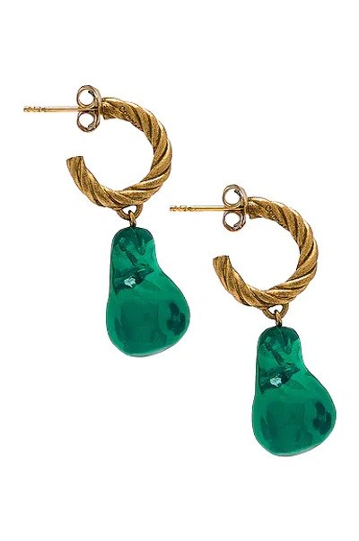 Shop Completedworks Resin Drop Earrings In Green & Gold