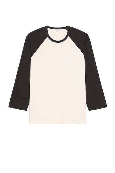 Shop John Elliott Washed Baseball Tee In Black & Ivory