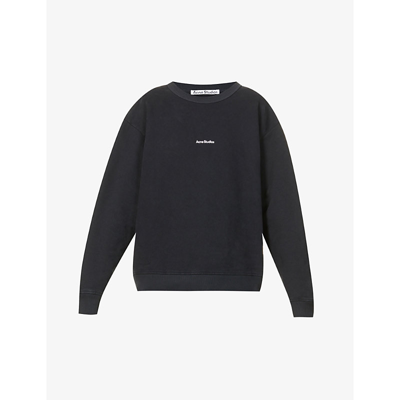 Shop Acne Studios Fierre Logo-print Cotton-jersey Sweatshirt In Black