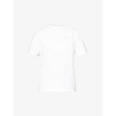 Shop Off-white Blur Arrow Cotton-jersey T-shirt In White Multicolo