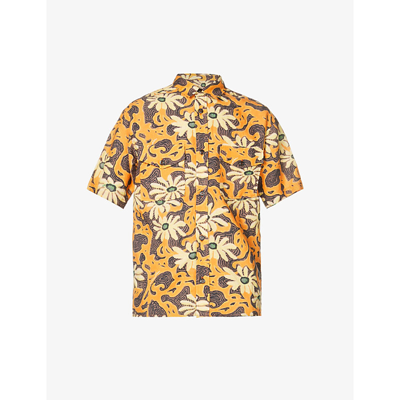 Shop Nanushka Kith Floral-print Woven Shirt In Floral Orange