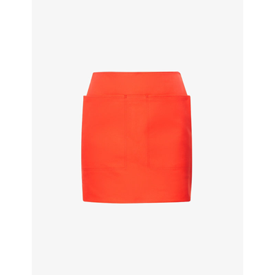 Shop Max Mara Bevanda Cotton Mini Skirt In Orange