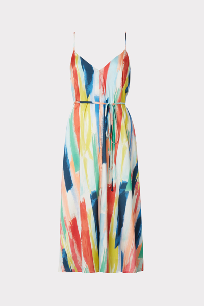 Shop Milly Becca Watercolor Brushstroke Dress In Multi