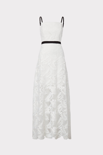 Shop Milly Leighton Tropical Palm Lace Dress In White